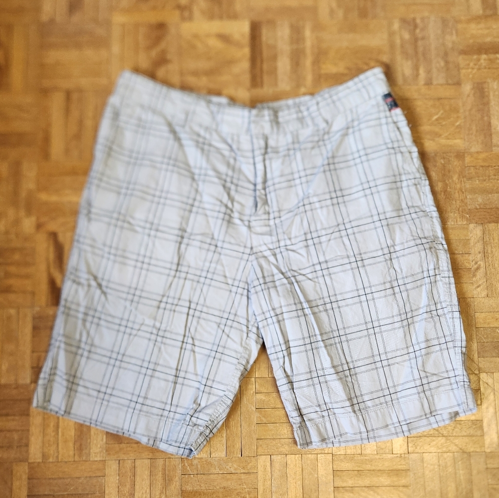 Mens Tag Grey Plaid Shorts 38